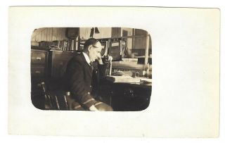 Rppc Man Office Worker Suit Real Picture Unidentified Canada