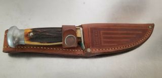 Case XX USA - Vintage Stag Small Hunting Knife & Leather Sheath 2