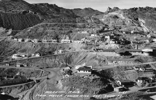 Vintage Rppc Morenci Az Arizona Mine Town Water Tower Hill Mountain Postcard