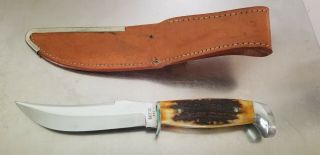 Case Xx Usa 523 - 5 Razor Sharp Stag Fixed Blade Knife & Sheath - - 1960 