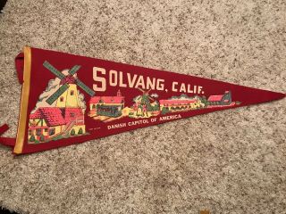 Vintage Solvang California Full Size Pennant