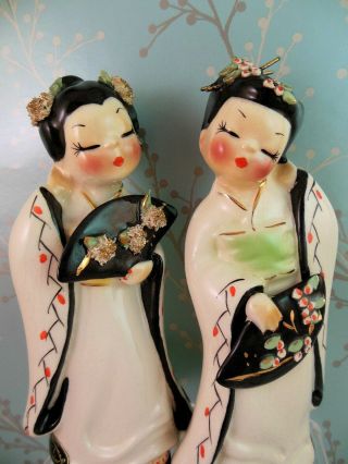 Josef Originals California Figurine Set Autumn Leaf Cherry Blossom Geisha Girls
