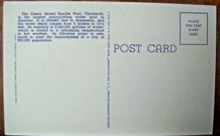 SUNLITE POOL,  CONEY ISLAND,  CINCINNATI,  OHIO - Vintage Linen Postcard 2