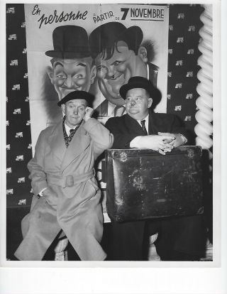 Vintage Laurel And Hardy Black And White Photo