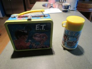 Vintage 1982 E.  T.  The Extra - Terrestrial Lunchbox And Thermos