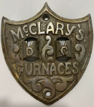 Antique Mcclary’s Furnaces Cast Metal Cover Plate Advertising Rare Canada