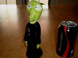 [ufo] Area 51 Space Alien,  Hand Crafted,  Ceramic Bobblehead Statue,  Vintage