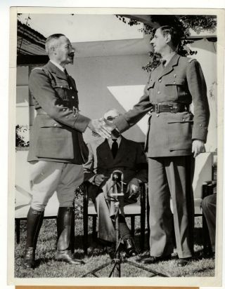 Ww2 Rare Ap News Wire Press Photo:1/30/1943 Gen.  Giraud & Gen.  De Galle