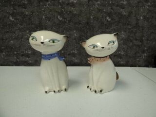 1958 Vintage Ceramic Cats Salt And Pepper Shakers Holt House