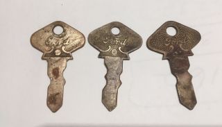 3 Vintage Antique Ford Keys,  Model T A Script