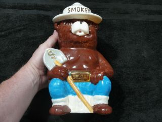 Extremely Rare Vintage Smokey Bear Ceramic Bank Cookie Jarrin 