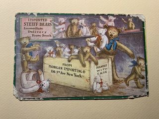 Steiff Bears Morgan Importing Co 136 5th Ave Nyc Ny 1907 1900s Vintage Postcard