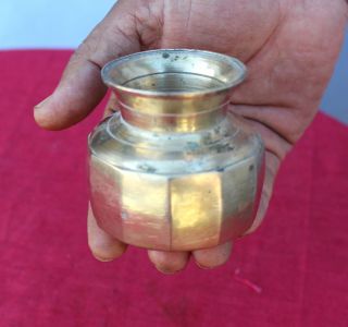 Antique Hand Crafted Brass Round Water Pot Lota