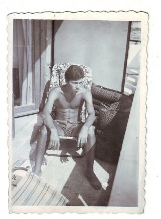 Handsome Semi Nude Man Gay Interest Vintage Photo 1960,  30