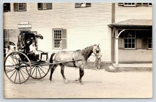 Hartland Vt Sesquicentennial Rppc Horse & Buggy Post Office Girl W/umbrella 1913