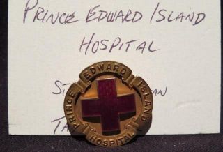 Prince Edward Island Hospital Early 1900s Engraved 10k Gold Lapel Pin