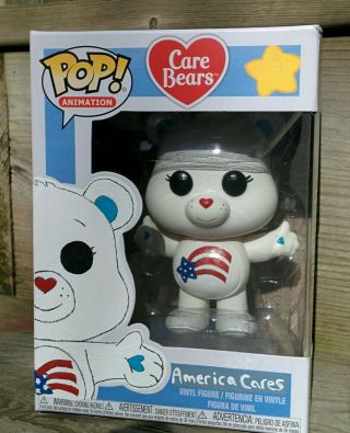 Custom Painted Actual Funko Pop Toy Figure America Cares Care Bear Usa