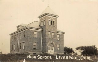 F35/ Liverpool Ohio Rppc Postcard Medina County 1909 High School