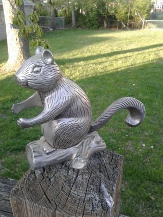 Antique Cast Iron ?aluminum Squirrel Nut Cracker & Tree Branch 6 " Orig No Repop