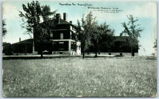 Ottawa,  Kansas Postcard " Santa Fe Hospital " Building View C.  U.  Williams 1911