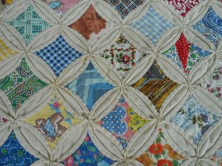 ALABAMA 1940 ' s CATHEDRAL WINDOW QUILT 94 