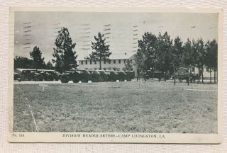 Louisiana La Alexandria Camp Livingston War Bond Postcard Standard Old Vintage