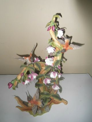 1988 Boehm Limited Edition Figurine 154 " Rufous Hummingbird With Fuchsia " 10395