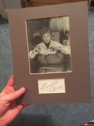 Lucille Ball Signature And Black And White Photo Framed