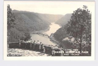 Rppc Real Photo Postcard West Virginia Scenic View Hawks Nest State Park Bridge