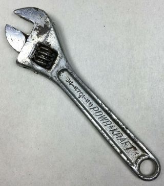 Vintage Powr - Kraft 84 - 4701 - 4u - 4 " Adjustable Crescent Wrench Alloy Steel Usa