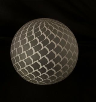Antique White Swirl Latticino Glass Globe Ball Lamp Shade 3” Fitter Gwtw