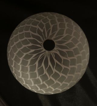 Antique White Swirl Latticino Glass Globe Ball Lamp Shade 3” Fitter GWTW 2