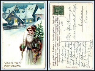 Ca 1907 Postcard " Wishing You A Merry Christmas " Santa Claus - N28