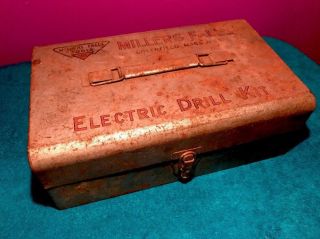 Electric Drill Millers Falls Tools 1/4 " No 1914 Model " 49 " Metal Case Vintage