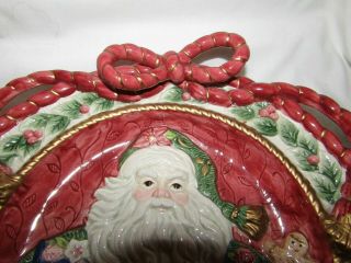 Fitz and Floyd Cookies for Santa Plate Platter Father Christmas 4
