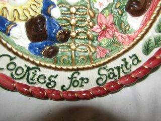 Fitz and Floyd Cookies for Santa Plate Platter Father Christmas 5