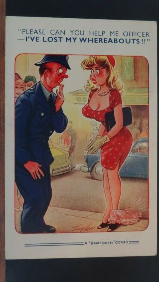 Bamforth Comic Postcard: Bog Boobs,  Knickers,  Police & Policeman Theme