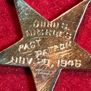 14K Vintage 1946 Masonic Order of the Eastern Star Past Patron pin. 6