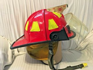 CAIRNS 1010 RED HELMET WITH SHIELD,  EAGLE,  COMPLETE HELMET 3