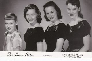 The Lennon Sisters Signed 3 1/2x5 1/2 Postcard