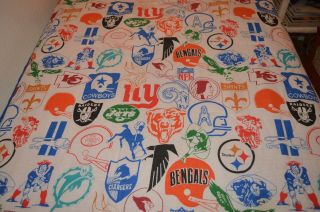 Vintage Handmade NFL Teams with Old Logos Quilted Twin Blanket 4