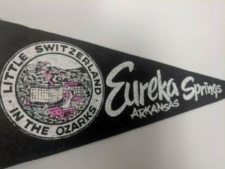 Eureka Springs Arkansas Ozarks Vintage Souvenir Travel Pennant 12 "