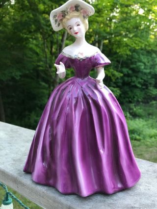 Florence Ceramics Figurine Joyce in Purple Dress 11