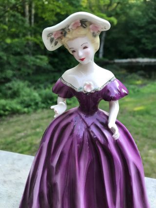 Florence Ceramics Figurine Joyce in Purple Dress 2