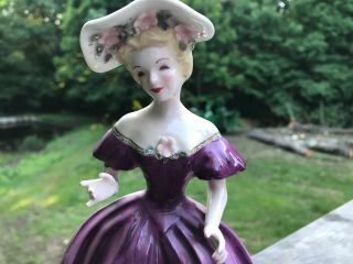Florence Ceramics Figurine Joyce in Purple Dress 7