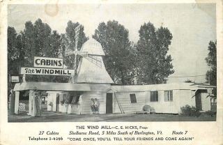 Roadside Postcard The Wind Mill Gas Station Near Burlington,  Vermont