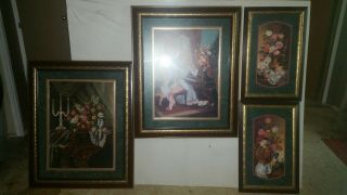 Homco Home Interior Picture Set Of (4) Piano Mother May I Play " (