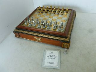 Rare Civil War Chess Set Franklin Pewter Gold&silver Plated Limited Ed 1988