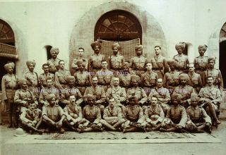 Large C1912 Photo Officers 105th Mahratta Light Infantry British Indian Army Raj