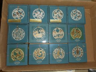 Lenox 12 Days Of Christmas Ornaments - Complete Set Of 12 With Boxes